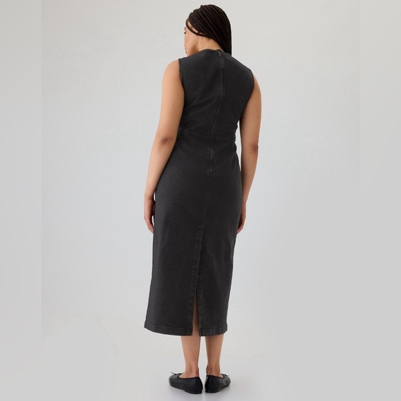 NWT! GAP Black Wash Denim Maxi Dress - Size 2 - Picture 6 of 8